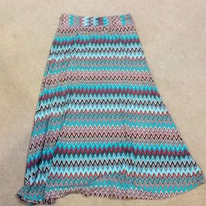 Patterned floor length skirt